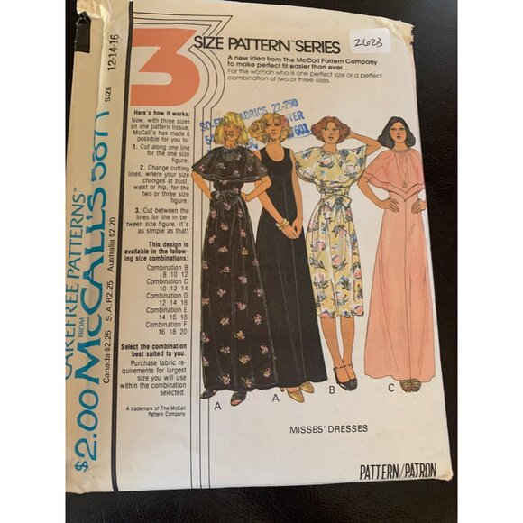 McCall's Misses Dress Sewing Pattern Sz 12 - 16 5871 - Uncut - Picture 6 of 9